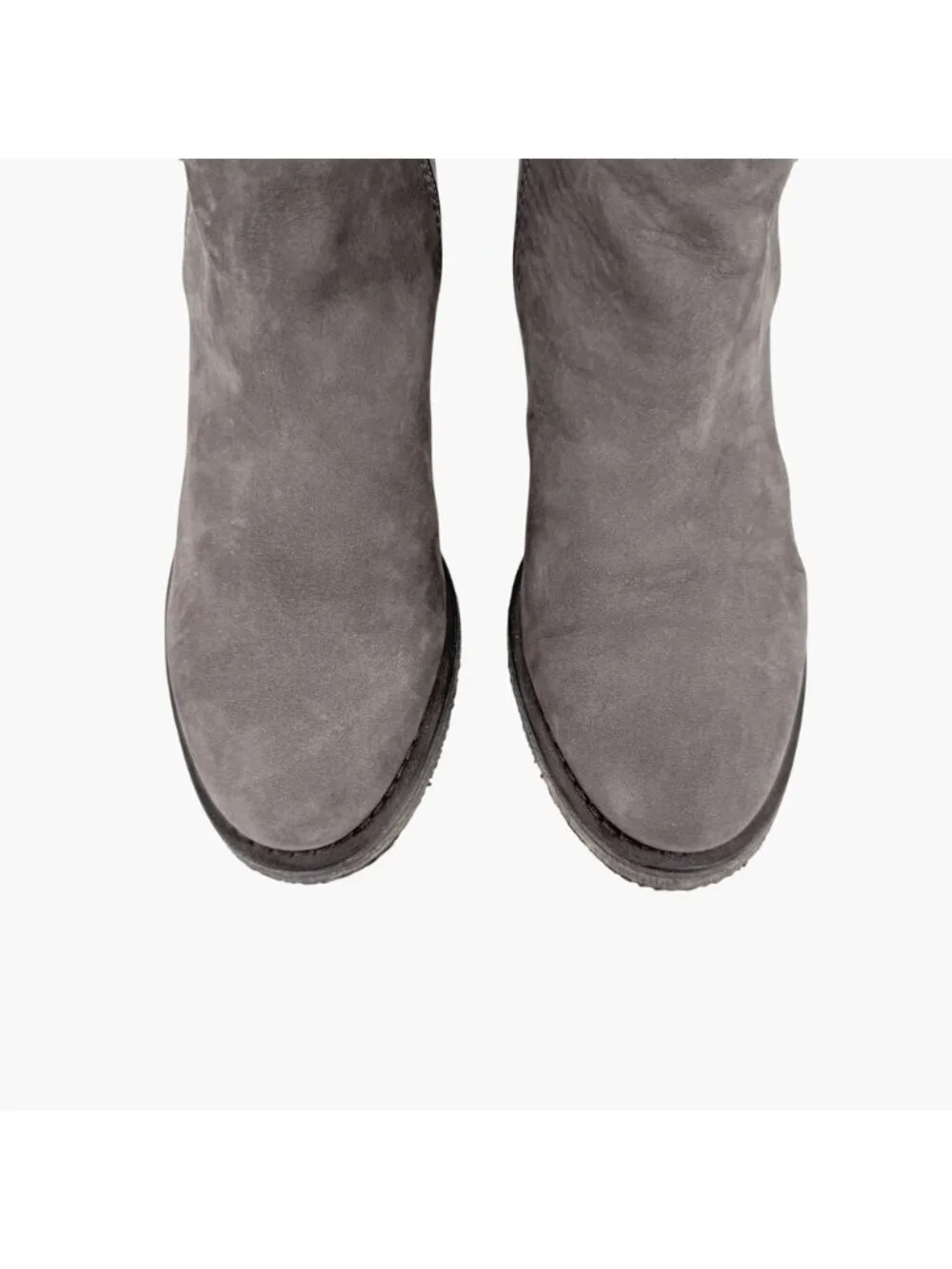 Chanel Turnlock CC Ankle Boots EU 39 US 8-8.5 Gray Suede Low Block Heel Bootie